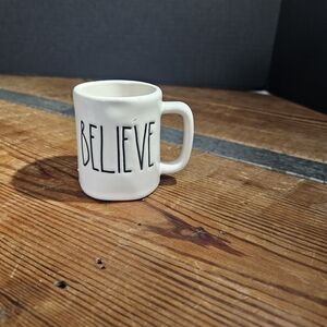 Rae Dunn Believe Small Ceramic Coffee Mug - Inspirational Home Dining Cup